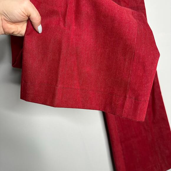 Handmade Women's Red High Waist Wide Leg Flared Trouser‎ Pants No Size - Picture 3 of 7